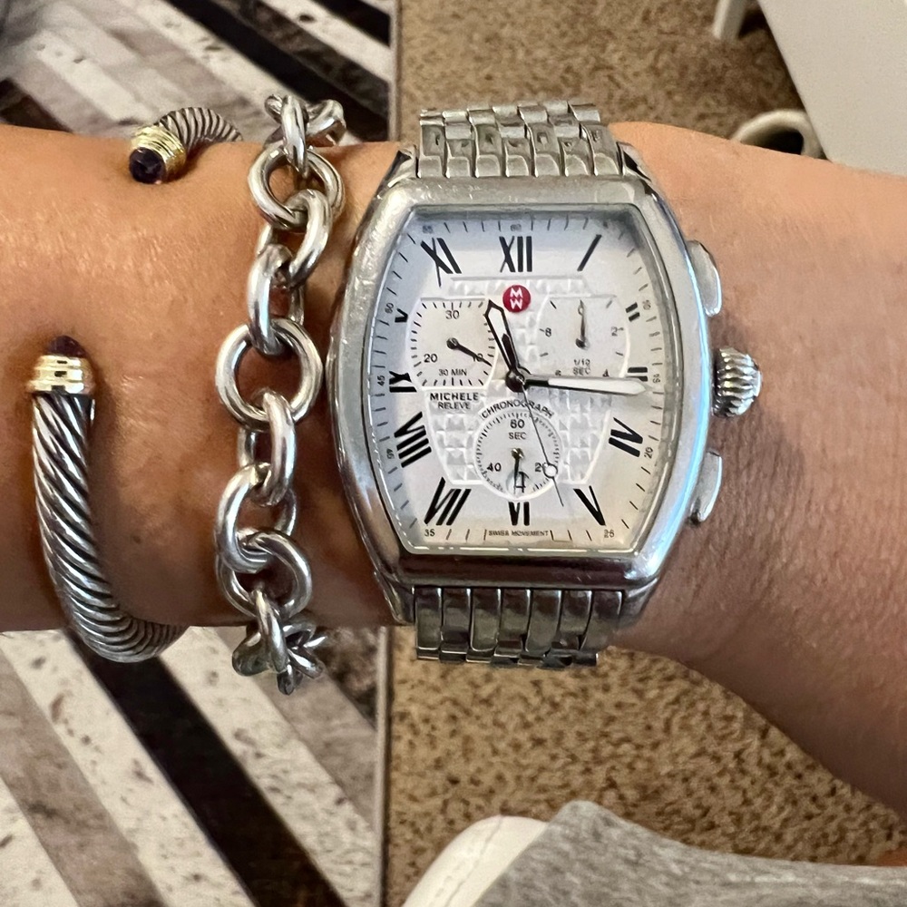 Michele Releve Stainless Steel Watch.